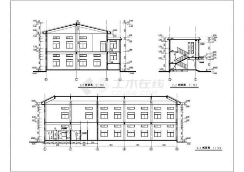 某地区2层欧式框架结构食堂建筑设计施工图